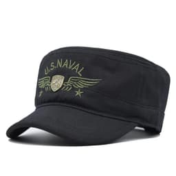 cotton twill military-style flat top cap