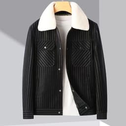 striped faux leather jacket